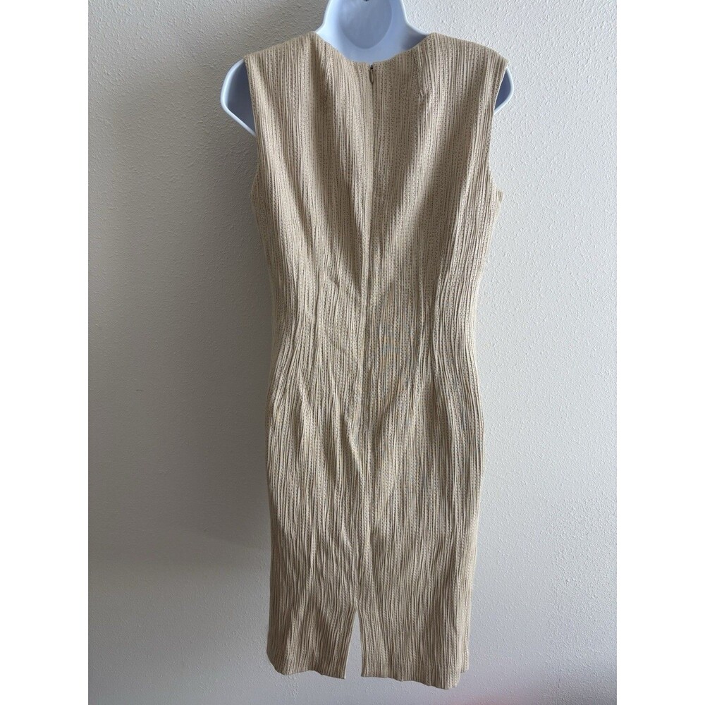 JONES NEW YORK Women Beige Cotton Sheath Dress Size 10 Textured Classic capsule - Picture 2 of 7
